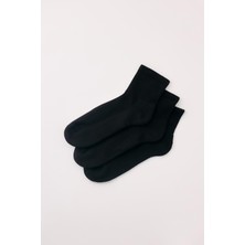 Bony Socks Erkek Siyah Renkli Havlu Tabanlı 3'lü Soket Çorap