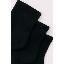 Bony Socks Erkek Siyah Renkli Havlu Tabanlı 3'lü Soket Çorap