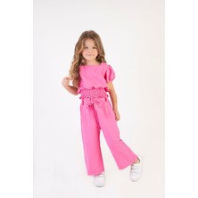 Tuffy Kids Kız Çocuk Bayramlık Beli Lastikli Esnek Kurdale Detaylı Ikili Takım 2-5 Yaş