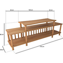 Woodizy Doğal Masif Ahşap Begonvil Tv Ünitesi
