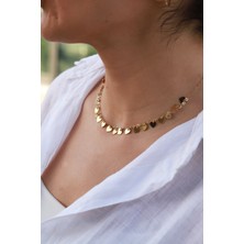 Aydın Kuyumculuk 14 Ayar Altın,kalpli Pullu Kolye AGKLY647