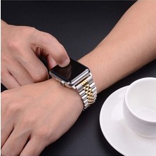Alstrap Apple Watch Uyumlu Seri 2 3 4 5 6 7 8 Se Ultra Uyumlu 42 44 45 49MM Paslanmaz Çelik Rolex Tasarım Kordon