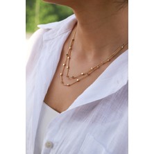 Aydın Kuyumculuk 14 Ayar Altın Çift Zincirli Küplü Bileklik AGKLY629