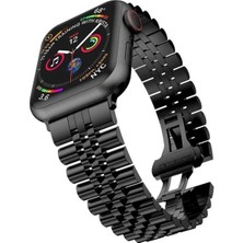 Alstrap Apple Watch Uyumlu Seri 2 3 4 5 6 7 8 Se Ultra Uyumlu 42 44 45 49MM Paslanmaz Çelik Rolex Tasarım Kordon