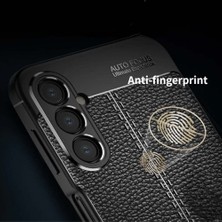 HANPORIUM Samsung Galaxy A15 Uyumlu Deri Desenli Silikon Kılıf - Ultra Darbe Emici Kamera Korumalı Kapak