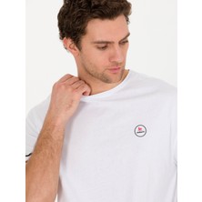 Cacharel Erkek Beyaz Bisiklet Yaka Oversize T-Shirt 50266514-VR013