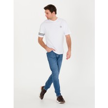 Cacharel Erkek Beyaz Bisiklet Yaka Oversize T-Shirt 50266514-VR013