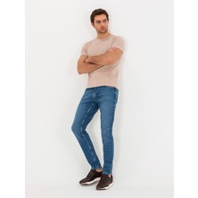Cacharel Erkek Bej Bisiklet Yaka Slim Fit T-Shirt 50266621-VR011