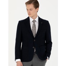 Cacharel Erkek Lacivert Slim Fit Yün Karışımlı Spor Ceket 50270156-VR033