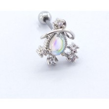 Ferizz 316L Çelik Zirkon Taşlı Yıldızlı Piercing PRC-166