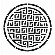 Stencil Sarayi Boyama Şablon Damask Çini Mandala - 8648