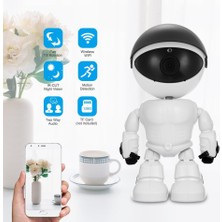 Qasul Hd 1080P Wifi Robot Güvenlik Ip Kamera Gece Görüşü Hareket Algılama Tf Kart Yuvası ile Iki Yönlü Sesli Telefon Uygulama Kontrolü