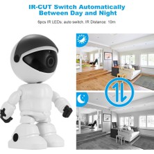 Qasul Hd 1080P Wifi Robot Güvenlik Ip Kamera Gece Görüşü Hareket Algılama Tf Kart Yuvası ile Iki Yönlü Sesli Telefon Uygulama Kontrolü