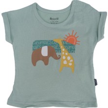 Renkli Baskılı Bisiklet Yaka T-Shirt 2'li Set