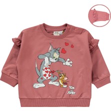 Tom ve Jerry Kız Bebek 6-18 Ay Takım Gül Kurusu