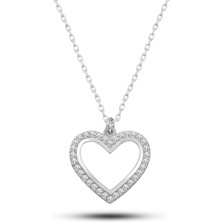 Azuris Silver 925K Gümüş Taşlı Kalp Kolye