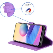 Xshop Realme C65 4g Darbeye Dayanıklı Kılıf Elmas Doku Pu Deri Telefon Cüzdan Kapağı (Yurt Dışından)