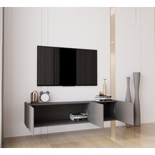 Enwood Capella Gri Mdf Country 3 Kapaklı Duvara Monte 140 cm Tv Ünitesi