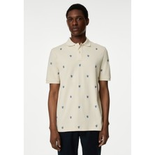 Marks & Spencer Saf Pamuklu Kısa Kollu Polo Yaka T-Shirt