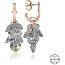 Armagano Swarovski Crystal Taşlı Gümüş Kalp Salkım Sallantılı Çivili Kadın Küpe