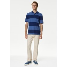 Marks & Spencer Saf Pamuklu Kısa Kollu Polo Yaka T-Shirt