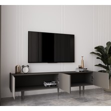 Enwood Capella Gri Mdf Country 4 Kapaklı Ahşap Ayaklı 160 cm Tv Ünitesi