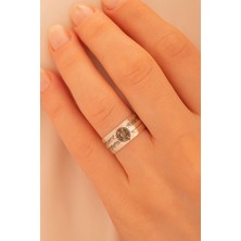 Osmanlı Gümüş Hz.süleyman Mührü Nazar Dualı Kadın Gümüş Yüzük Alyans