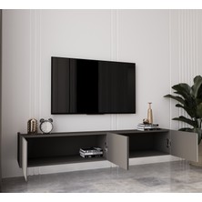 Enwood Capella Gri Mdf Country 4 Kapaklı Duvara Monte 180 cm Tv Ünitesi