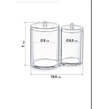 Hayveys 2'li Pamukluk ve Kulak Çubuğu Organizeri Makyaj Düzenleyici Kutu