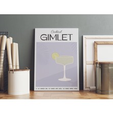 Pegziz Gimlet Kokteyl Minimalist Kanvas Tablo - Cafe Dekor - Salon ve Mutfak Için Duvar Dekoru