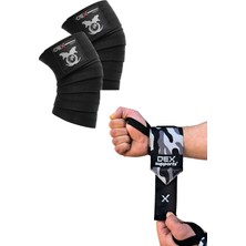 Dex Supports Lasting Energy Fitness Spor Bileklik Wrist Wraps Kamuflaj +Knee Wraps Legend 2'li Set