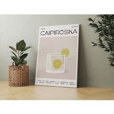Pegziz Caipiroska Kokteyl Minimalist Kanvas Tablo - Cafe Dekor - Salon ve Mutfak Için Duvar Dekoru