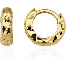 Fiyonk Kuyumculuk 14 Ayar Altın Işıltılı Halka Küpe 1