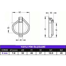 Alet Çantam Aletçantam Galvanizli Çelik Traktör Pimi Yaylı Pim 8 mm -10 Adet