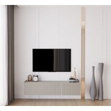 Enwood Capella Kumtaşı Rengi Mdf 3 Kapaklı Duvara Monte 140 cm Tv Ünitesi