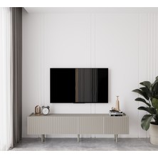 Enwood Capella Kumtaşı Rengi Mdf 4 Kapaklı Ahşap Ayaklı 160 cm Tv Ünitesi