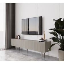 Enwood Capella Kumtaşı Rengi Mdf 4 Kapaklı Ahşap Ayaklı 160 cm Tv Ünitesi