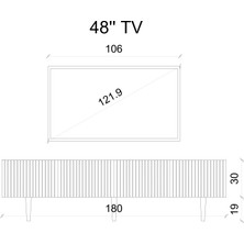 Enwood Capella Kumtaşı Rengi Mdf 4 Kapaklı Ahşap Ayaklı 160 cm Tv Ünitesi