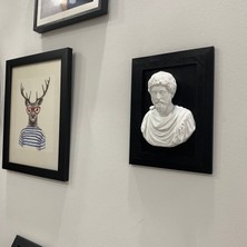 Root Made Roma Imparatoru Marcus Aurelius Antoninus Çerçeveli Duvar Büstü Marcus Aurelius Duvar Dekorasyonu