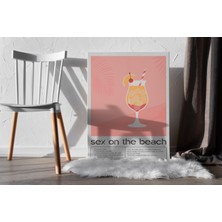 Pegziz On The Beach Kokteyl Minimalist Kanvas Tablo - Cafe Dekor - Salon ve Mutfak Için Duvar Dekoru