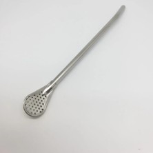 Cemre Süzgeç Uçlu Metal Pipet 19 cm Metal Pipet Kokteyl Pipeti Kokteyl Karıştırıcı Bar Koktely Kaşığı