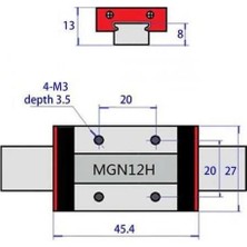 Carbontech3D MGN12 Lineer Ray ve MGN12H Araba - 300MM