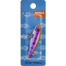 Exent 6 Kancalı 7,5 cm Rapala-Sahte Yem -8,3 Gr. (3 Adet)