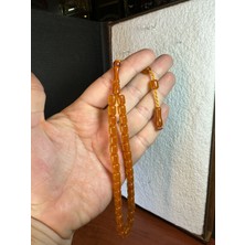 Anemore Collection Sıkma Çubuk Kehribar Tesbih Sarı Renkli 7mm x 10 mm T-280