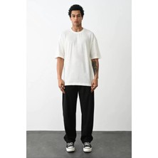 Tarz Yeri Erkek Tişört Düz Basic Penye Yazlık Bisiklet Yaka Kısa Kol T-Shirt - Beyaz