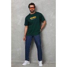 Tarz Yeri  Basic Bisiklet Yaka Oversize T-Shirt - Yeşil