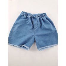 Bonboner Kids Kız Çocuk/bebek Kot Şort Tişort Ikili Takım Peri Kız Baskılı Turkuaz ve Nar Çiçeği Renk Seçenekleri