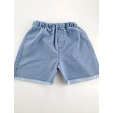 Bonboner Kids Kız Çocuk/bebek Kot Şort Tişort Ikili Takım Peri Kız Baskılı Turkuaz ve Nar Çiçeği Renk Seçenekleri
