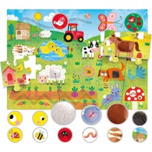 Headu Tactile Kabartma Boyalı 21 Parça Çiftlik Puzzle