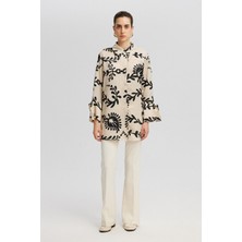 Touche Geniş Manşet Detaylı Desenli Gömlek